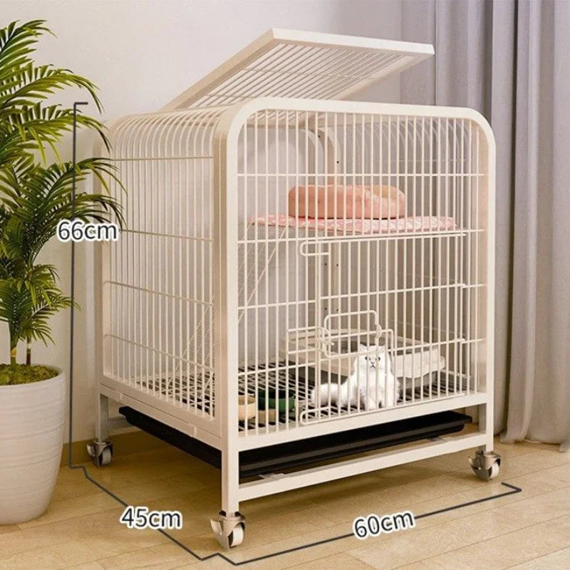 Modern Iron Mesh Cat Cage Creative Pet Villa Duplex Luxury Cats House Dogs Kennel Large Space Free Activity Cat House Pet Supply