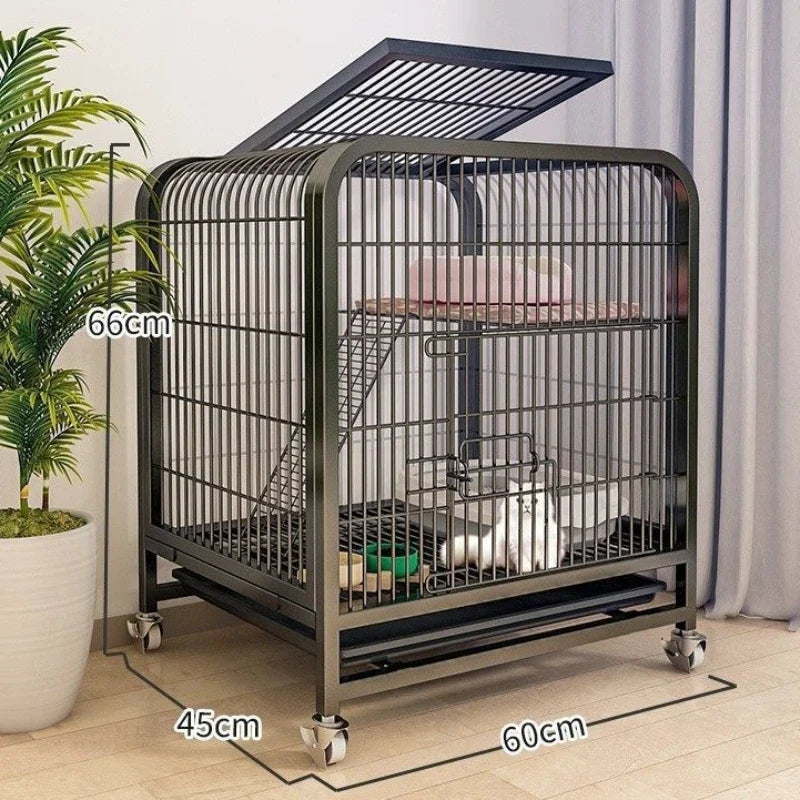 Modern Iron Mesh Cat Cage Creative Pet Villa Duplex Luxury Cats House Dogs Kennel Large Space Free Activity Cat House Pet Supply